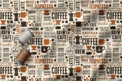 Coffee Lover Seamless Pattern, Coffeehouse Typography Product Image 5