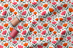 Scandinavian Folk Floral Seamless Patterns, Nordic Flowers Product Image 5