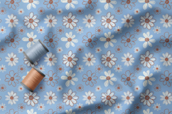 Daisies Seamless Pattern, Daisy Minimal Rustic Digital Paper Product Image 5