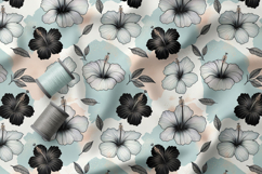 Hibiscus Seamless Patterns, Artistic Floral Surface Design Product Image 5