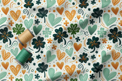 St Patrick Seamless Patterns, Shamrocks and Brushstroke Product Image 5