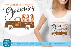 3 Pumpkin Spice gnomes with vintage truck - make cute shirts or other autumn accessories with this cute gnome graphic!