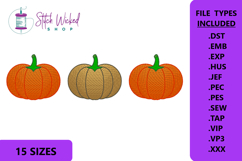 Fall Pumpkins Embroidery Design, 3 Pumpkins Product Image 1