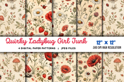 Quirky Ladybug Girl Junk Journal JPG Product Image 1