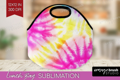 Rainbow Tie Dye Lunch Bag - Summer Lunch Bug PNG Sublimation Product Image 1