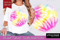 Rainbow Tie Dye Round Tshirt Background - Summer PNG Product Image 1