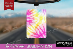 Rainbow Tie Dye Air Freshener PNG - Summer PNG Sublimation Product Image 1