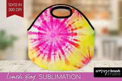 Rainbow Tie Dye Lunch Bag - Summer Lunch Bug PNG Sublimation Product Image 1