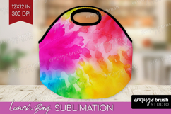 Rainbow Tie Dye Lunch Bag - Summer Lunch Bug PNG Sublimation Product Image 1