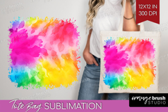 Rainbow Tie Dye Tote Bag - Summer Tote Bag PNG Sublimation Product Image 1