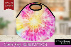 Rainbow Tie Dye Lunch Bag - Summer Lunch Bug PNG Sublimation Product Image 1