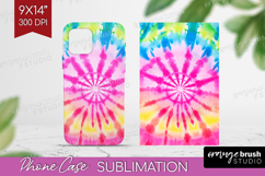 Rainbow Tie Dye Phone Case PNG - Summer Case PNG Sublimation Product Image 1