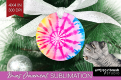Rainbow Tie Dye Ornament PNG - Summer PNG Sublimation Product Image 1