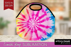 Rainbow Tie Dye Lunch Bag - Summer Lunch Bug PNG Sublimation Product Image 1