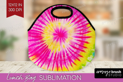 Rainbow Tie Dye Lunch Bag - Summer Lunch Bug PNG Sublimation Product Image 1