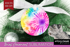 Rainbow Tie Dye Ornament PNG - Summer PNG Sublimation Product Image 1