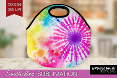Rainbow Tie Dye Lunch Bag - Summer Lunch Bug PNG Sublimation Product Image 1
