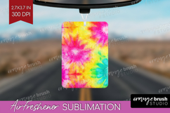 Rainbow Tie Dye Air Freshener PNG - Summer PNG Sublimation Product Image 1