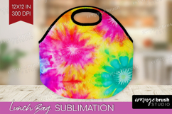 Rainbow Tie Dye Lunch Bag - Summer Lunch Bug PNG Sublimation Product Image 1