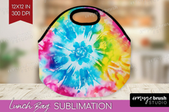 Rainbow Tie Dye Lunch Bag - Summer Lunch Bug PNG Sublimation Product Image 1