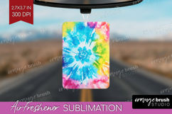Rainbow Tie Dye Air Freshener PNG - Summer PNG Sublimation Product Image 1