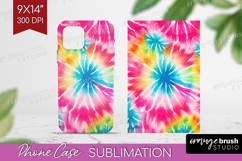 Rainbow Tie Dye Phone Case PNG - Summer Case PNG Sublimation Product Image 1