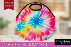 Rainbow Tie Dye Lunch Bag - Summer Lunch Bug PNG Sublimation Product Image 1