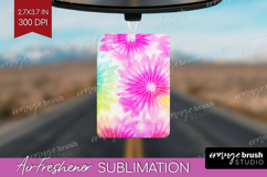 Rainbow Tie Dye Air Freshener PNG - Summer PNG Sublimation Product Image 1