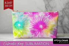 Rainbow Tie Dye Cosmetic Bag - Summer Makeup Bag PNG Product Image 1