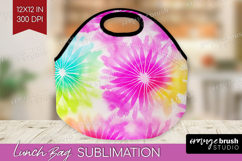 Rainbow Tie Dye Lunch Bag - Summer Lunch Bug PNG Sublimation Product Image 1