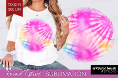 Rainbow Tie Dye Round Tshirt Background - Summer PNG Product Image 1