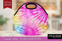 Rainbow Tie Dye Lunch Bag - Summer Lunch Bug PNG Sublimation Product Image 1