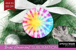 Rainbow Tie Dye Ornament PNG - Summer PNG Sublimation Product Image 1