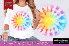 Rainbow Tie Dye Round Tshirt Background - Summer PNG Product Image 1