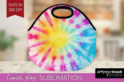 Rainbow Tie Dye Lunch Bag - Summer Lunch Bug PNG Sublimation Product Image 1