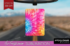 Rainbow Tie Dye Air Freshener PNG - Summer PNG Sublimation Product Image 1