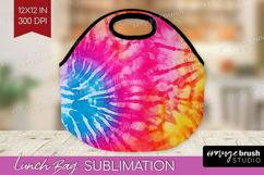 Rainbow Tie Dye Lunch Bag - Summer Lunch Bug PNG Sublimation Product Image 1