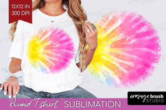 Rainbow Tie Dye Round Tshirt Background - Summer PNG Product Image 1