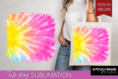 Rainbow Tie Dye Tote Bag - Summer Tote Bag PNG Sublimation Product Image 1