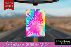 Rainbow Tie Dye Air Freshener PNG - Summer PNG Sublimation Product Image 1