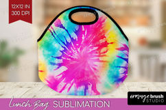 Rainbow Tie Dye Lunch Bag - Summer Lunch Bug PNG Sublimation Product Image 1