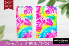 Rainbow Tie Dye Phone Case PNG - Summer Case PNG Sublimation Product Image 1