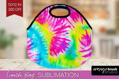 Rainbow Tie Dye Lunch Bag - Summer Lunch Bug PNG Sublimation Product Image 1