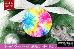 Rainbow Tie Dye Ornament PNG - Summer PNG Sublimation Product Image 1