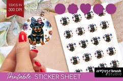 Rottweiler Dog Round Sticker Patriotic Dog Printable Sticker Product Image 1