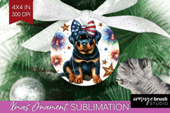 Rottweiler Dog Ornament PNG Patriotic Dog PNG Sublimation Product Image 1