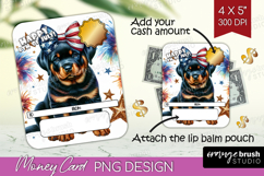 Rottweiler Dog Money Card PNG 4th of July Money Card Holder Product Image 1