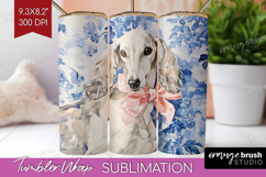 Saluki Dog Tumbler Wrap Floral Dog Tumbler PNG Sublimation Product Image 1