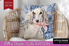 Saluki Dog Pillow Sublimation Floral Dog Pillow Cover PNG Product Image 1