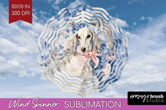 Saluki Dog Wind Spinner Sublimation PNG Floral Dog Round Product Image 1
